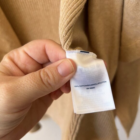 Lands End Cardigan Womens XL Beige Open Front Minimalist Classic Knit Sweater - Picture 4 of 5